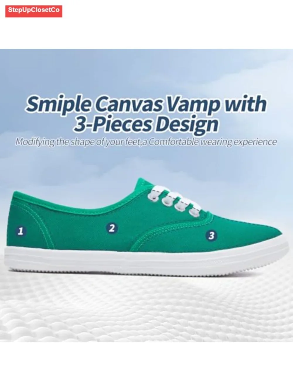 Women's Low Top Lace-up Canvas Sneakers Comfortable Lightweight Tennis Shoes